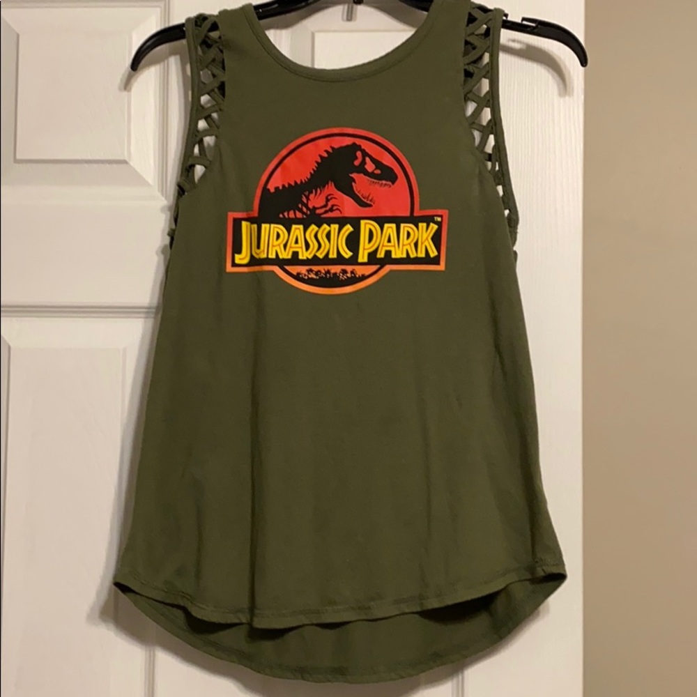 Jurassic Park tank top dark green